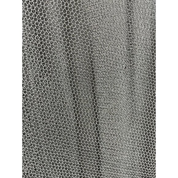 Retro Mesh Cardigan Gray M Funky Edgy Classic Chic Sheer Neutral Futuristic 80s - Picture 4 of 11